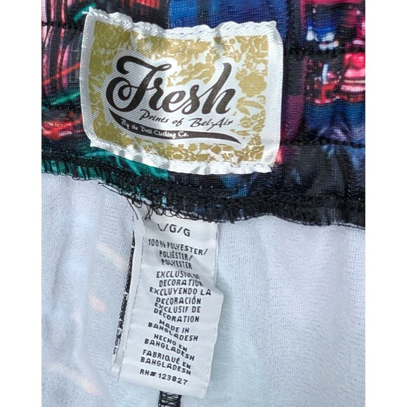 Fresh Prints of Bel-Air Graphic Jogger Track Pants Mens Large Casino Neon Print - Picture 7 of 7